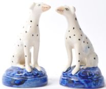 PAIR OF STAFFORDSHIRE STYLE CERAMIC DALMATIAN DOGS