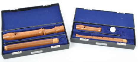 MUSICAL INSTRUMENTS: DOLMETSCH WOODEN RECORDERS X2