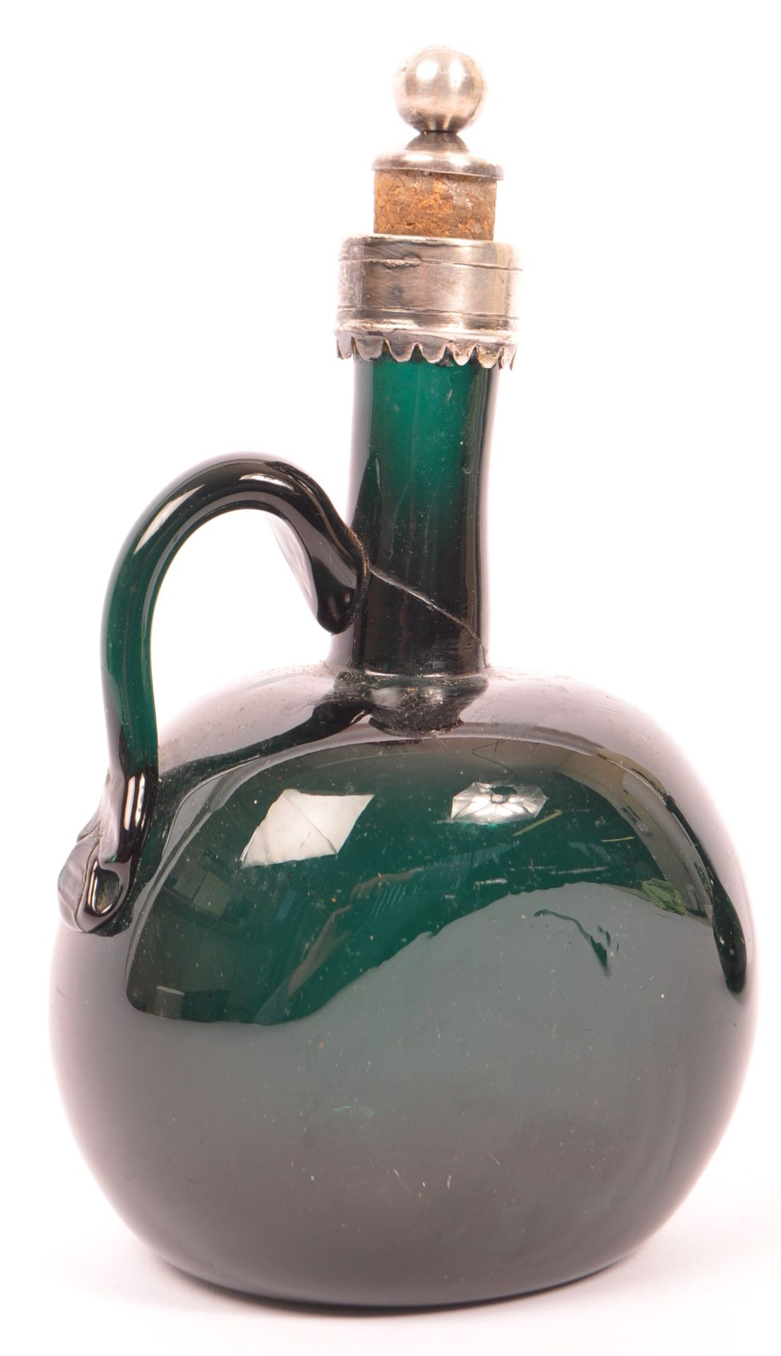 EARLY VICTORIAN 19TH CENTURY BRISTOL GREEN DECANTER JUG - Image 3 of 4