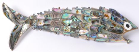 VINTAGE 20TH CENTURY ABALONE ARTICULATING FISH