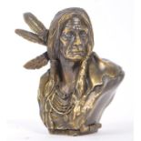 20TH CENTURY BRONZED METAL NATIVE AMERICAN VESTA CASE