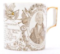 19TH CENTURY LORD NELSON COMMEMORATIVE PEARLWARE MUG