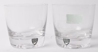 TWO GLASS TUMBLERS BY ORREFORS / HASSELBLAD CAMERA ETCHING