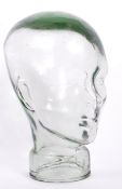 20TH CENTURY VINTAGE PRESSED GLASS MILLINERS BUST / HEAD