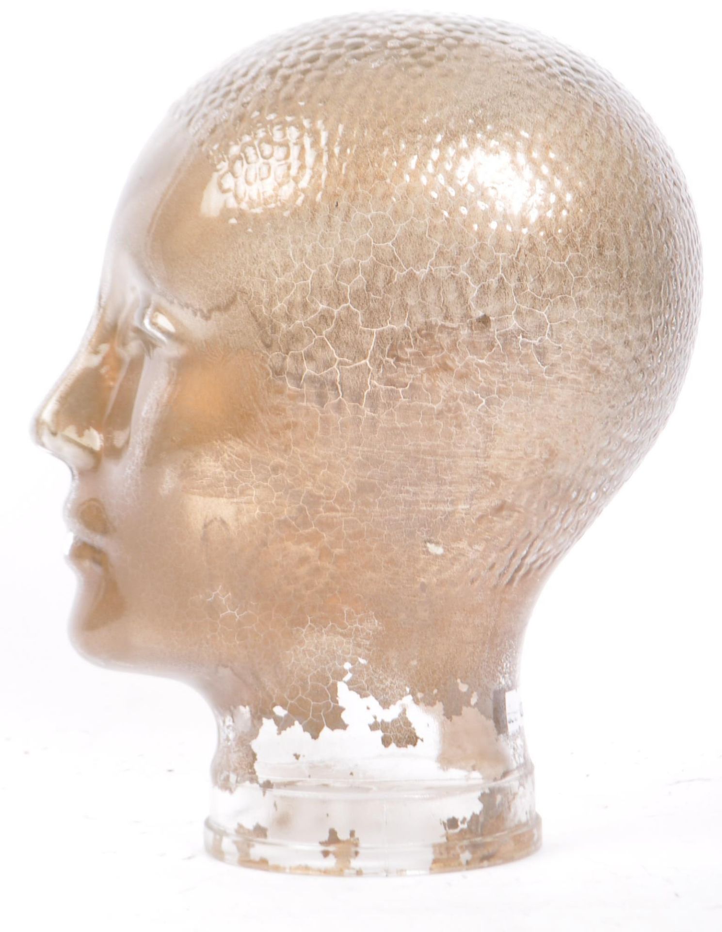 20TH CENTURY GOLD PRESSED GLASS MILLINERS BUST - Image 3 of 4