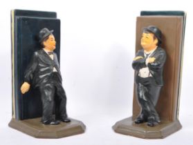 VINTAGE 1980'S PAIR OF CERAMIC LAUREL & HARDY BOOKENDS
