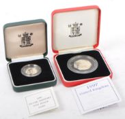 ROYAL MINT - TWO UNITED KINGDOM SILVER PROOF COINS