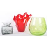 THREE VINTAGE 20TH CENTURY STUDIO ART GLASS EXAMPLES