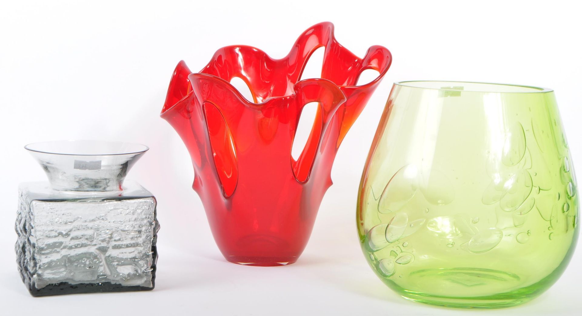 THREE VINTAGE 20TH CENTURY STUDIO ART GLASS EXAMPLES