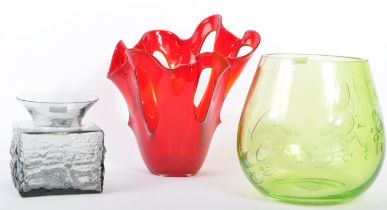 THREE VINTAGE 20TH CENTURY STUDIO ART GLASS EXAMPLES