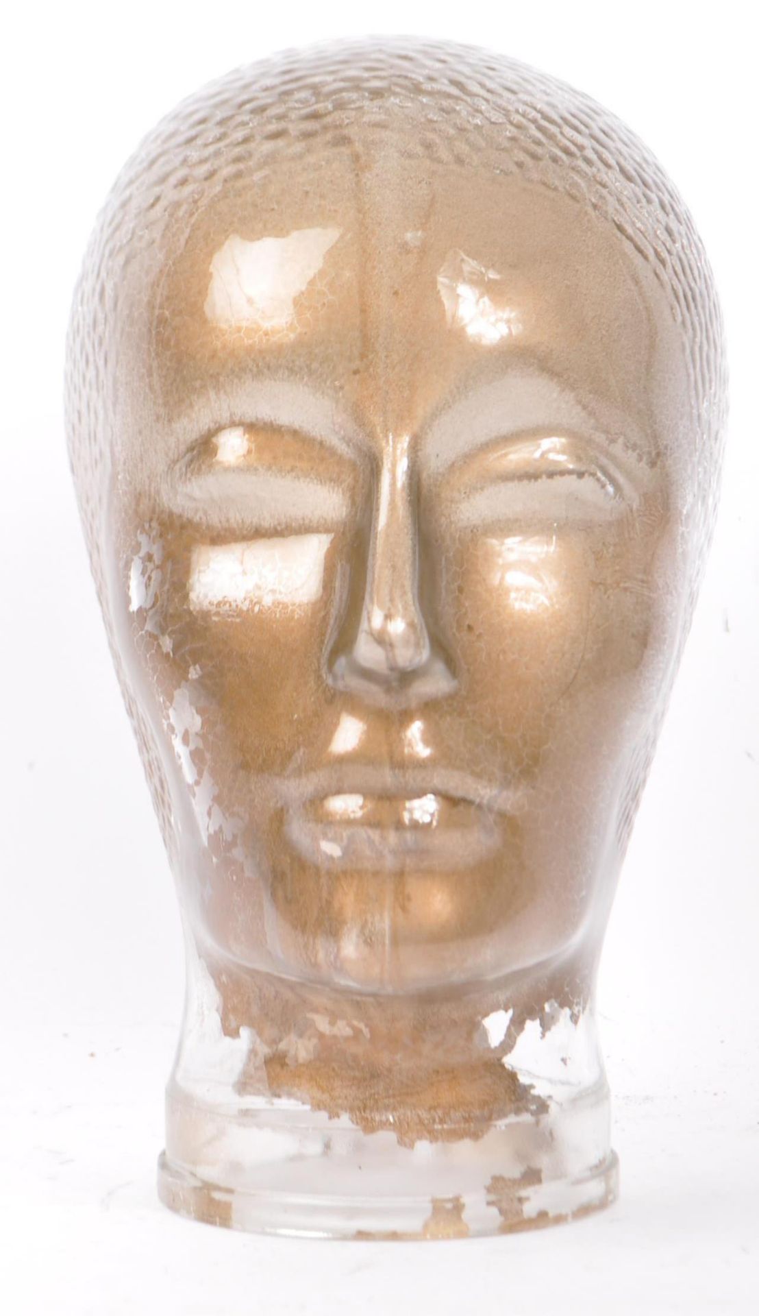 20TH CENTURY GOLD PRESSED GLASS MILLINERS BUST - Image 2 of 4