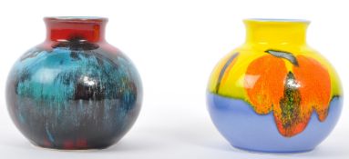 TWO CONTEMPORARY POOLE POTTERY STUDIO ART VASES