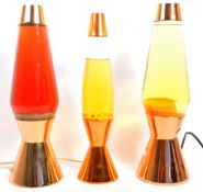 THREE ORIGINAL VINTAGE DESK TABLE LAVA LAMPS