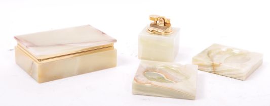 VINTAGE 20TH CENTURY AZIZOFF ONYX MARBLE SMOKING SET