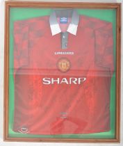 MANCHESTER UNITED F.C 1996-1998 XL AUTOGRAPHED T-SHIRT