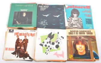 100 + 7” VINYL RECORDS INCL. BOWIE, BEATLES, ELVIS, STONES.