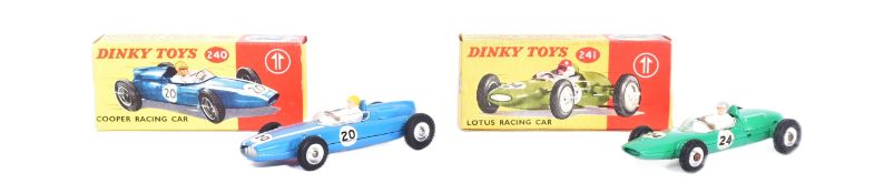 DINKY TOYS - 241 LOTUS RACING CAR & 240 COOPER RACING CAR