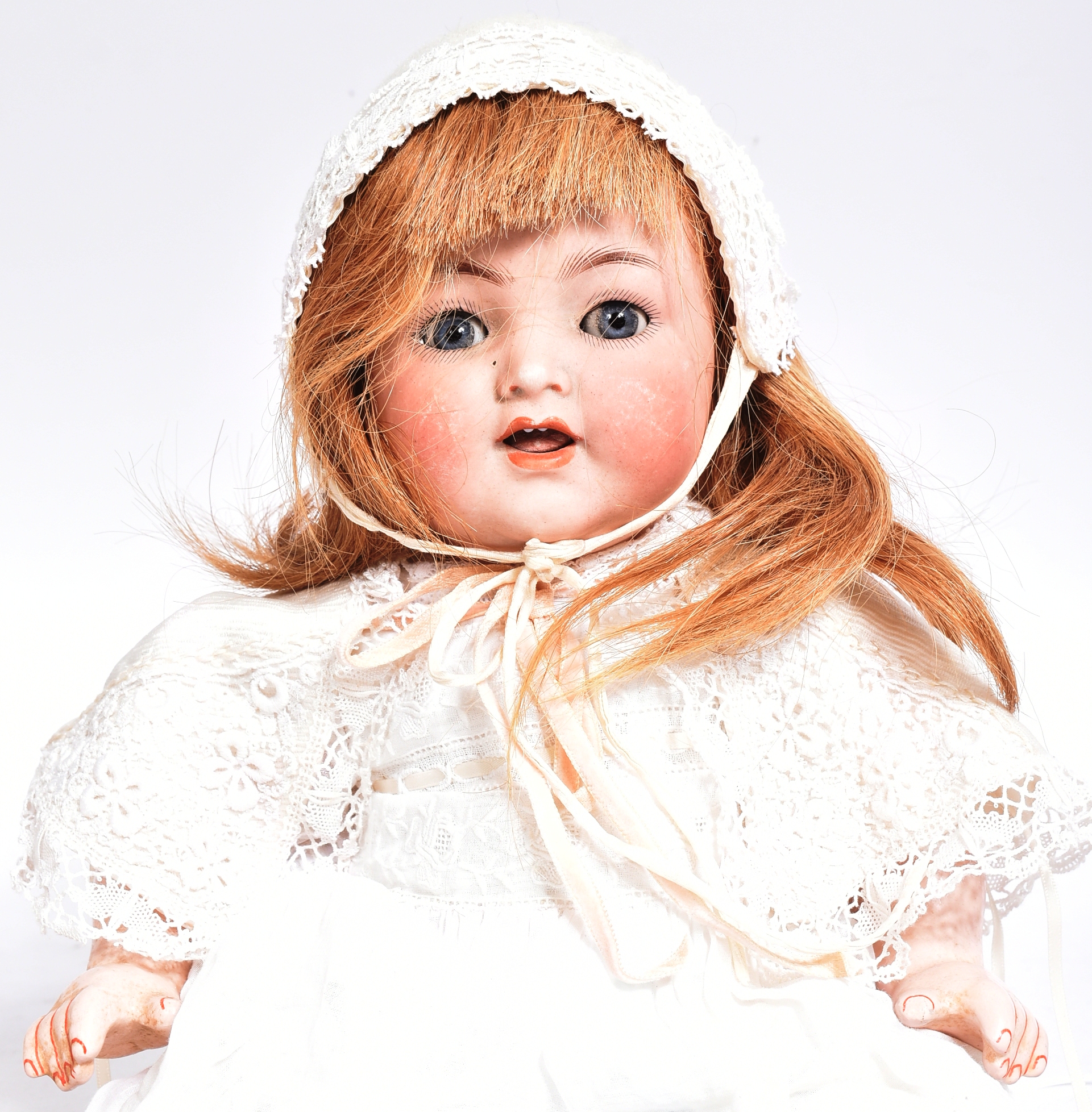 COLLECTION SMALL GERMAN BISQUE HEADED DOLLS - Image 3 of 6
