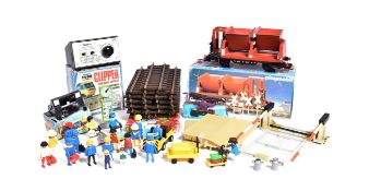 COLLECTION OF VINTAGE PLAYMOBIL FIGURES, TRACK AND MORE