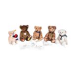 TEDDY BEARS - X5 ORIGINAL STEIFF SOFT TOY TEDDY BEARS