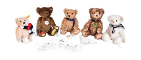 TEDDY BEARS - X5 ORIGINAL STEIFF SOFT TOY TEDDY BEARS