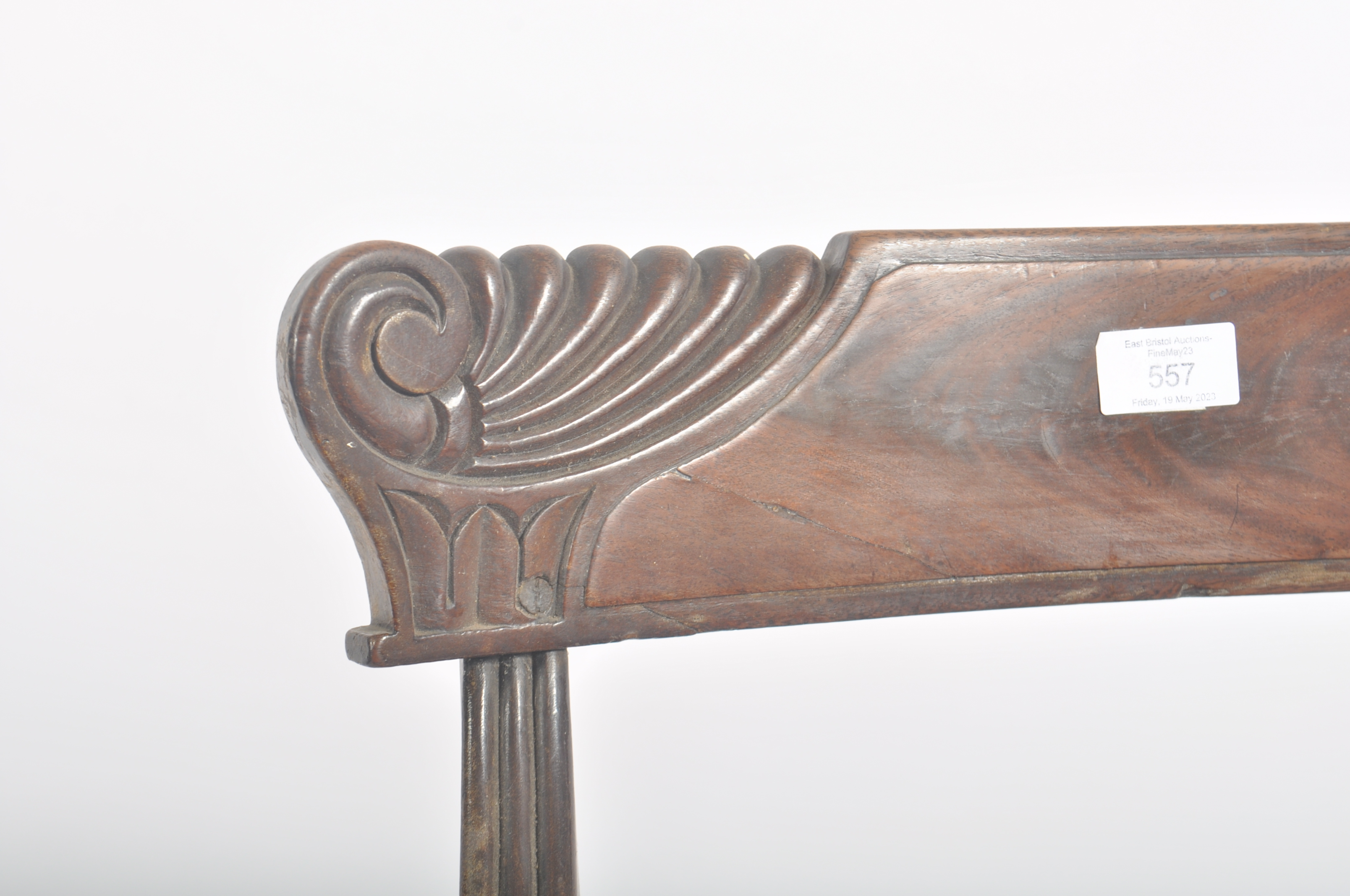 EARLY 19TH REGENCY PERIOD MAHOGANY CARVER DINING CHAIR - Image 3 of 6