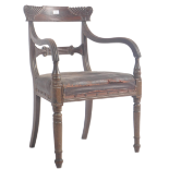 EARLY 19TH REGENCY PERIOD MAHOGANY CARVER DINING CHAIR