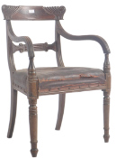 EARLY 19TH REGENCY PERIOD MAHOGANY CARVER DINING CHAIR