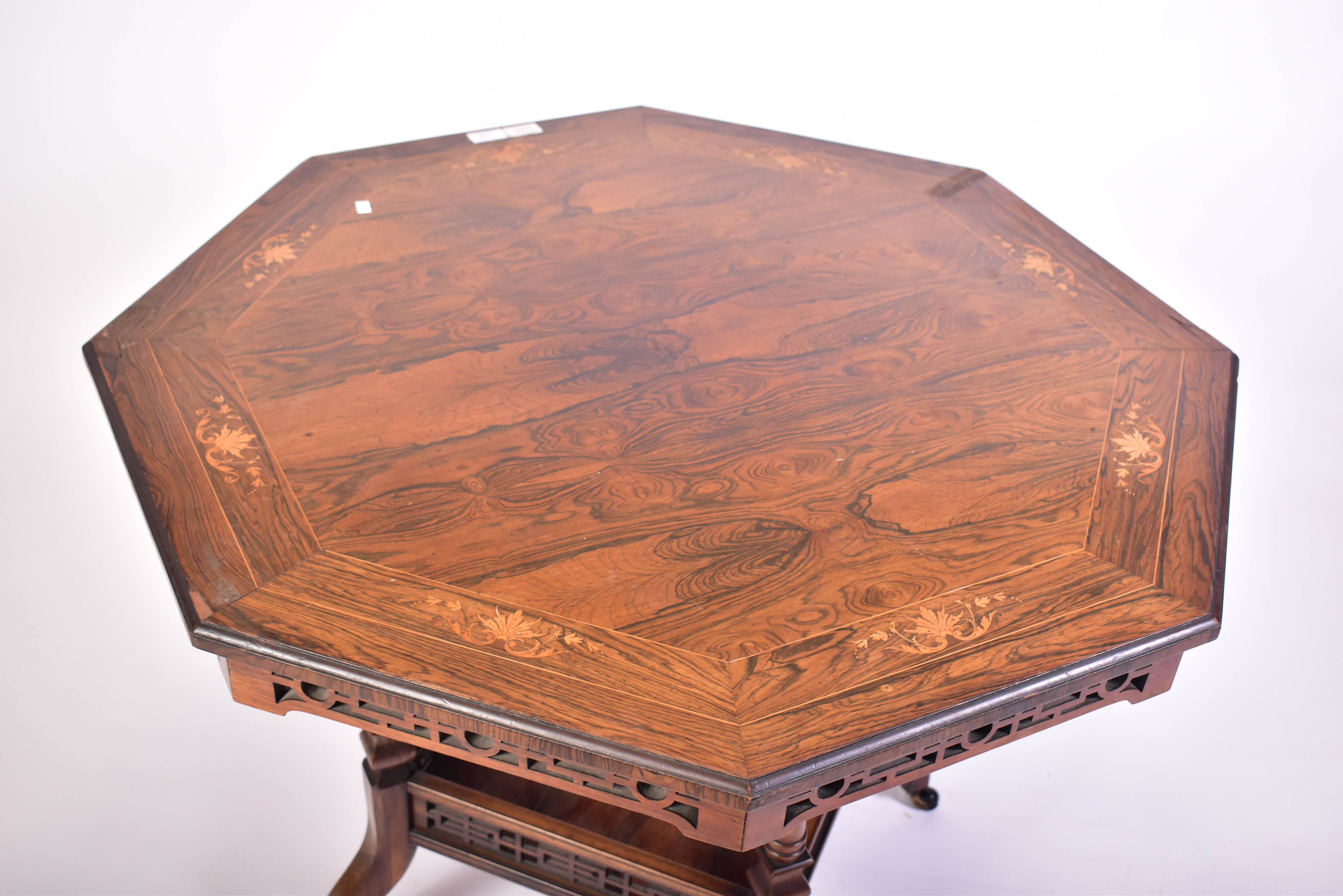 20TH CENTURY EDWARDIAN ROSEWOOD & MARQUETRY TABLE - Image 2 of 4