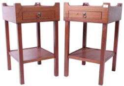 PAIR OF GEORGE III REVIVAL MAHOGANY TRAY TOP NIGHTSTANDS