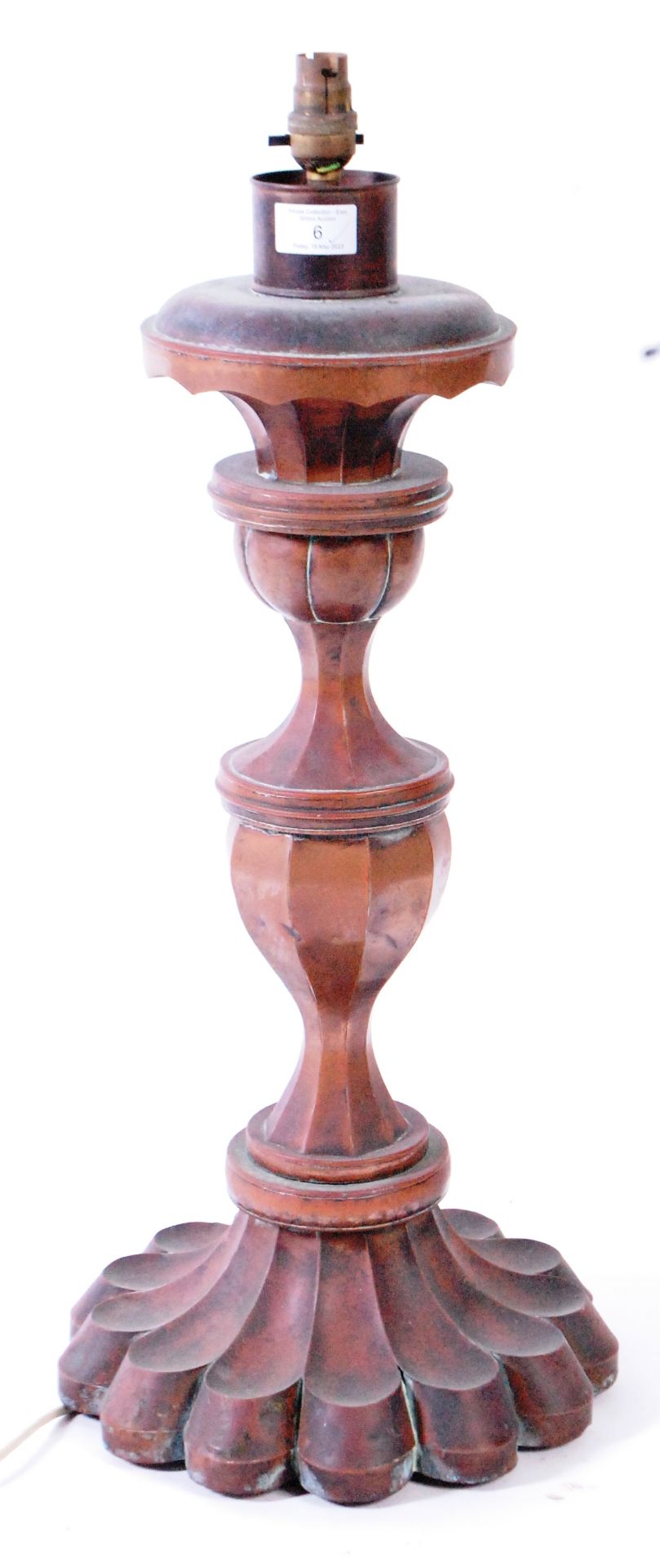 19TH CENTURY VICTORIAN COPPER NEO-CLASSICAL TABLE LAMP