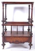 VICTORIAN 19TH CENTURY WALNUT CANTERBURY PEDESTAL STAND