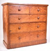 19TH CENTURY VICTORIAN SATIN BIRCH CHEST OF DRAWERS