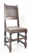 17TH CENTURY OAK CARVED BACK CHAIR