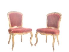 PAIR OF VICTORIAN 19TH CENTURY GILT WOOD DINING CHAIRS