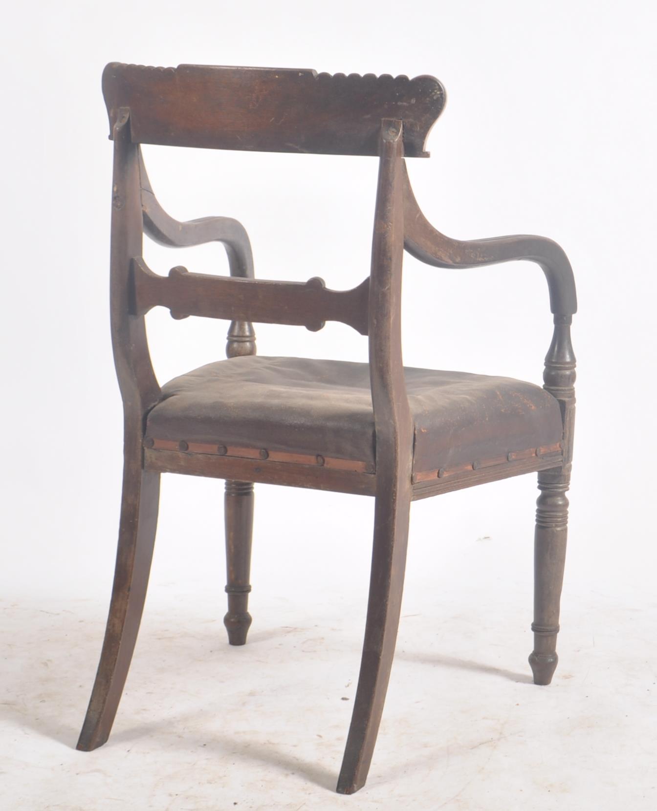 EARLY 19TH REGENCY PERIOD MAHOGANY CARVER DINING CHAIR - Image 5 of 6