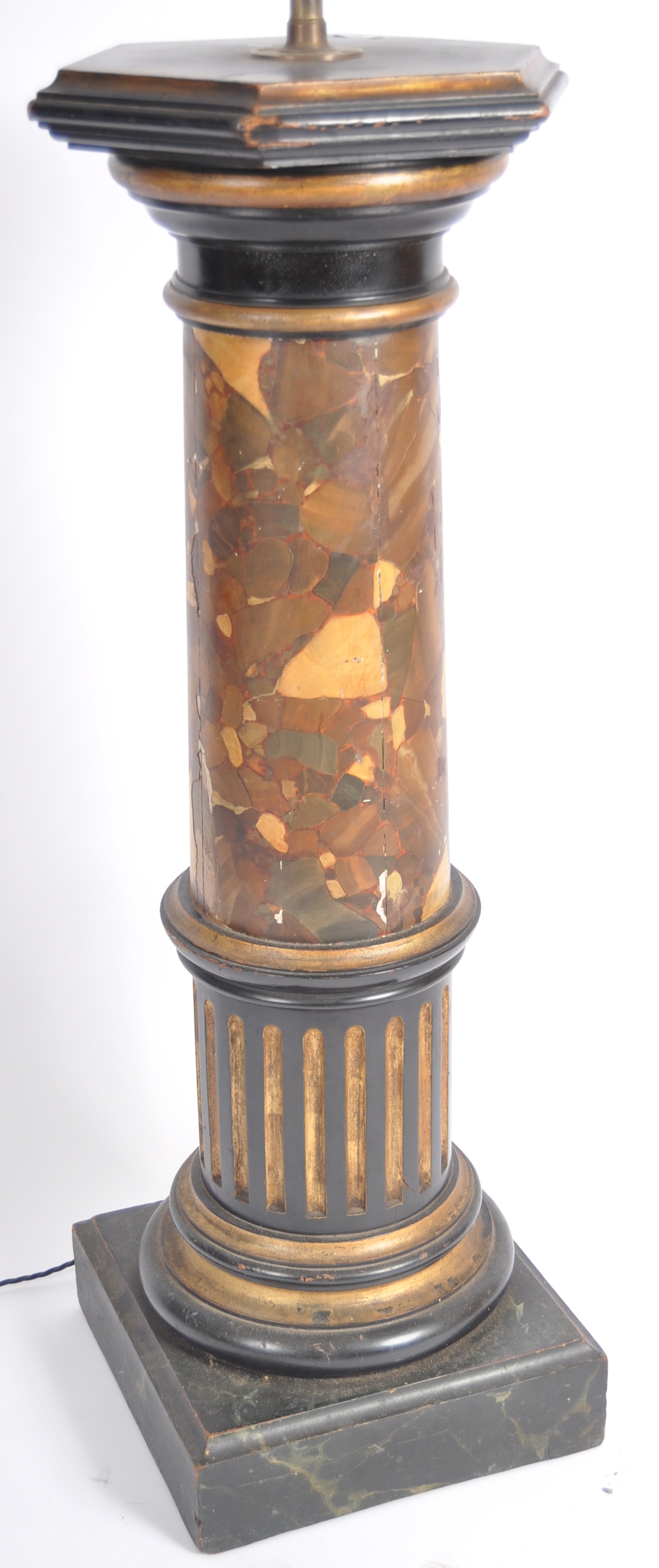 FAUX MARBLE COLUMN FLOOR STANDING STANDARD LAMP LIGHT - Image 2 of 6