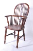 19TH CENTURY VICTORIAN BEECH & ELM WINDSOR ARMCHAIR