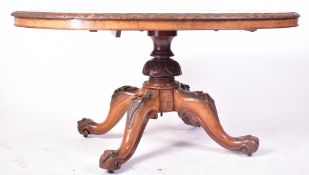 19TH CENTURY VICTORIAN CARVED WALNUT LOO TABLE