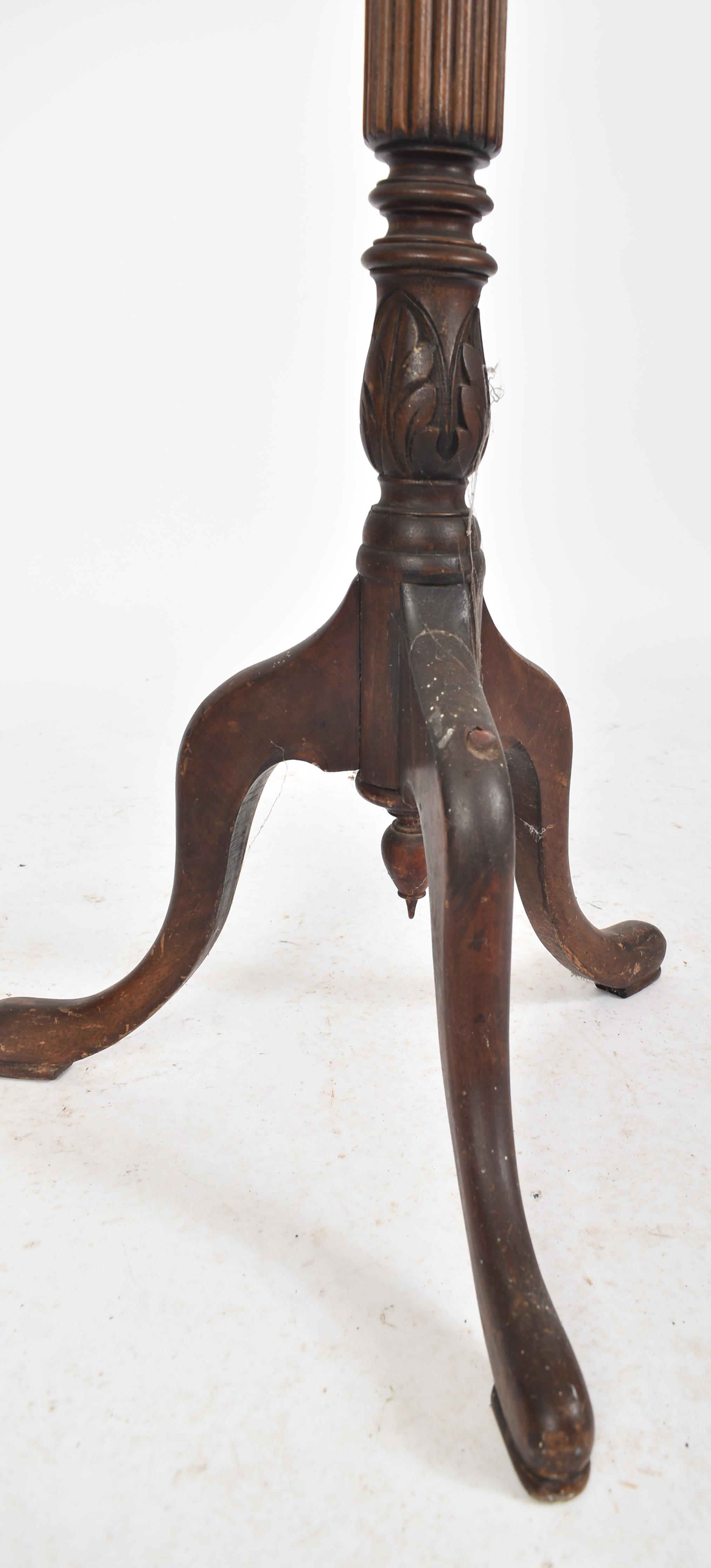 19TH CENTURY MAHOGANY REEDED COLUMN PLANT STAND TORCHERE - Image 3 of 3