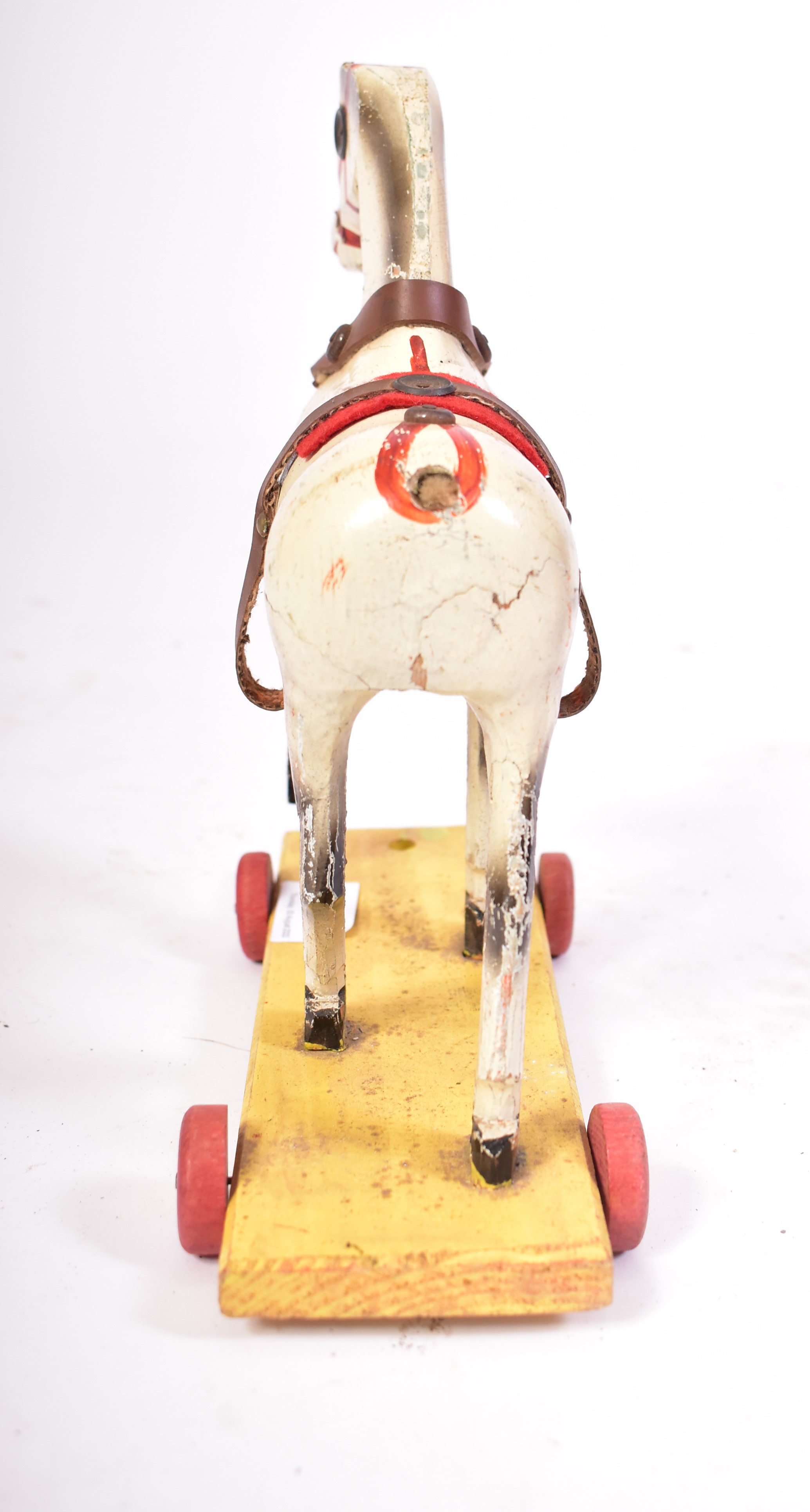 EARLY 20TH CENTURY TRIANG CARVED WOOD HORSE AND CART - Image 3 of 6