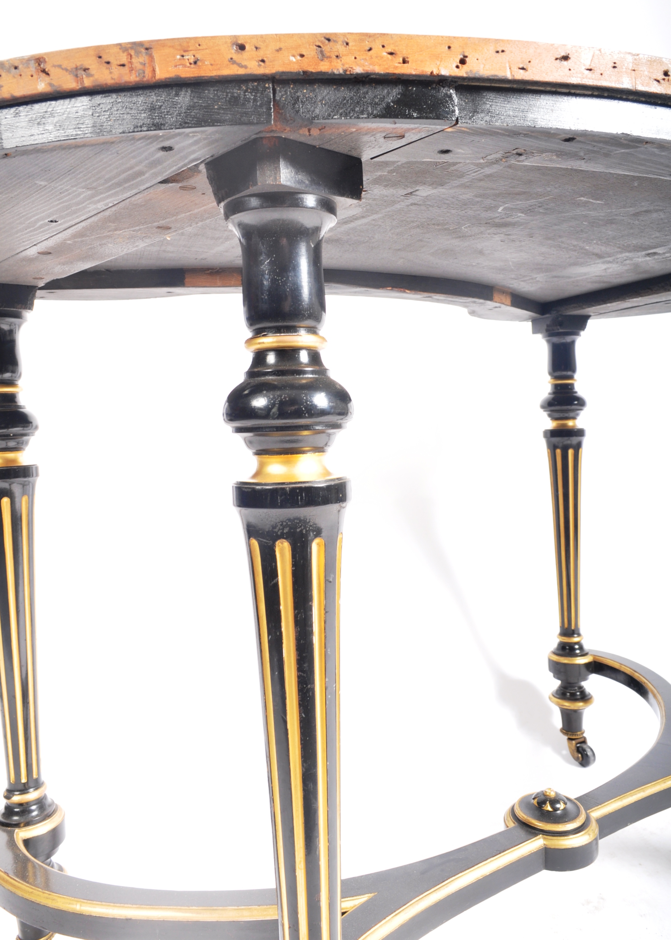 19TH CENTURY EMPIRE KIDNEY SHAPED WRITING TABLE DESK - Image 3 of 6