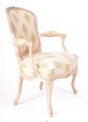 19TH CENTURY FRENCH PAINTED FAUTEUIL ARMCHAIR