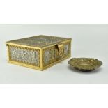 ERNST & SOHNE GERMAN HAMMERED METAL BOX & TRINKET DISH