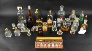 COLLECTION OF 20TH CENTURY FRENCH GLASS PERFUME BOTTLES