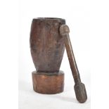 EARLY 20TH CENTURY AFRICAN HARDWOOD PESTLE & MORTAR