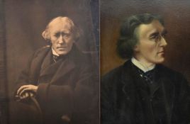 OIL PAINTING & PHOTOGRAPH DEPICTING SIR HENRY IRVING