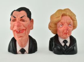 SPITTING IMAGE - TWO RUBBER 1980S POLITICAL FIGUREHEADS