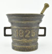 19TH CENTURY APOTHECARY BRONZE PESTLE AND MORTAR