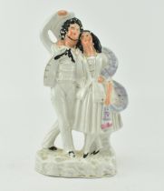 VICTORIAN STAFFORDSHIRE CHINA FLATBACK FIGURINE OF COUPLE